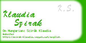 klaudia szirak business card